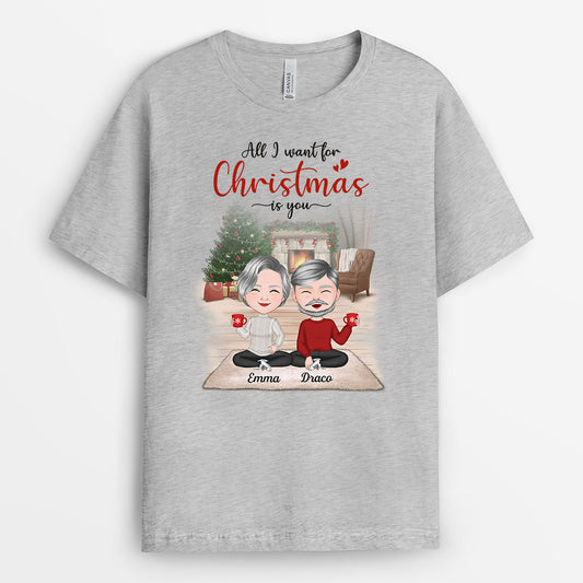 0580AUK2 Personalised T shirts Lovers Couples Lovers Christmas