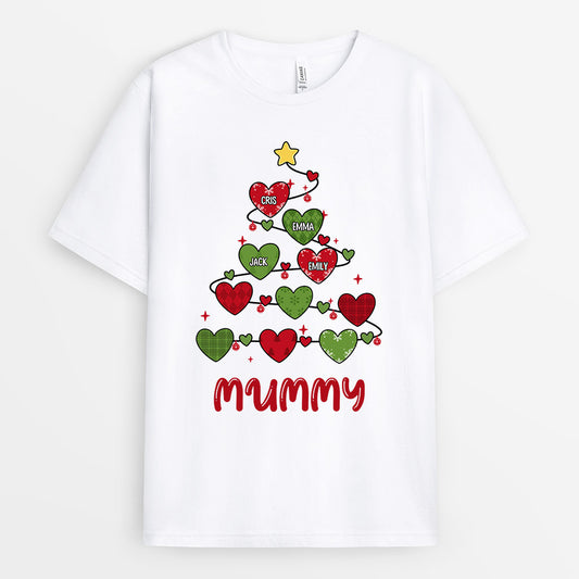 0588AUK2 Personalised T shirts Gifts Hearts Grandma Mum Christmas