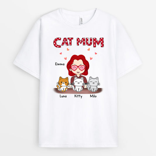 0596AUK1 Personalised T shirts Gifts Cat Cat Lovers Christmas