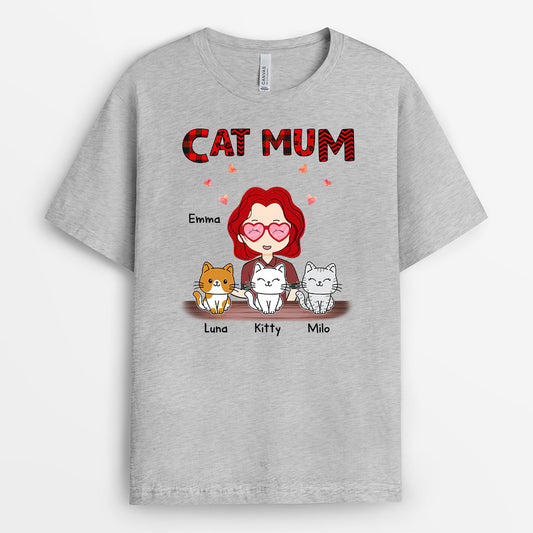 0596AUK2 Personalised T shirts Gifts Cat Cat Lovers Christmas