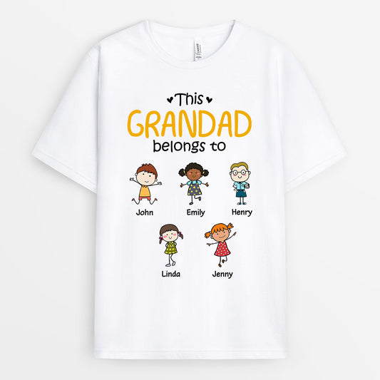 0618AUK2 Personalised T shirts Gifts Kids Grandad Dad