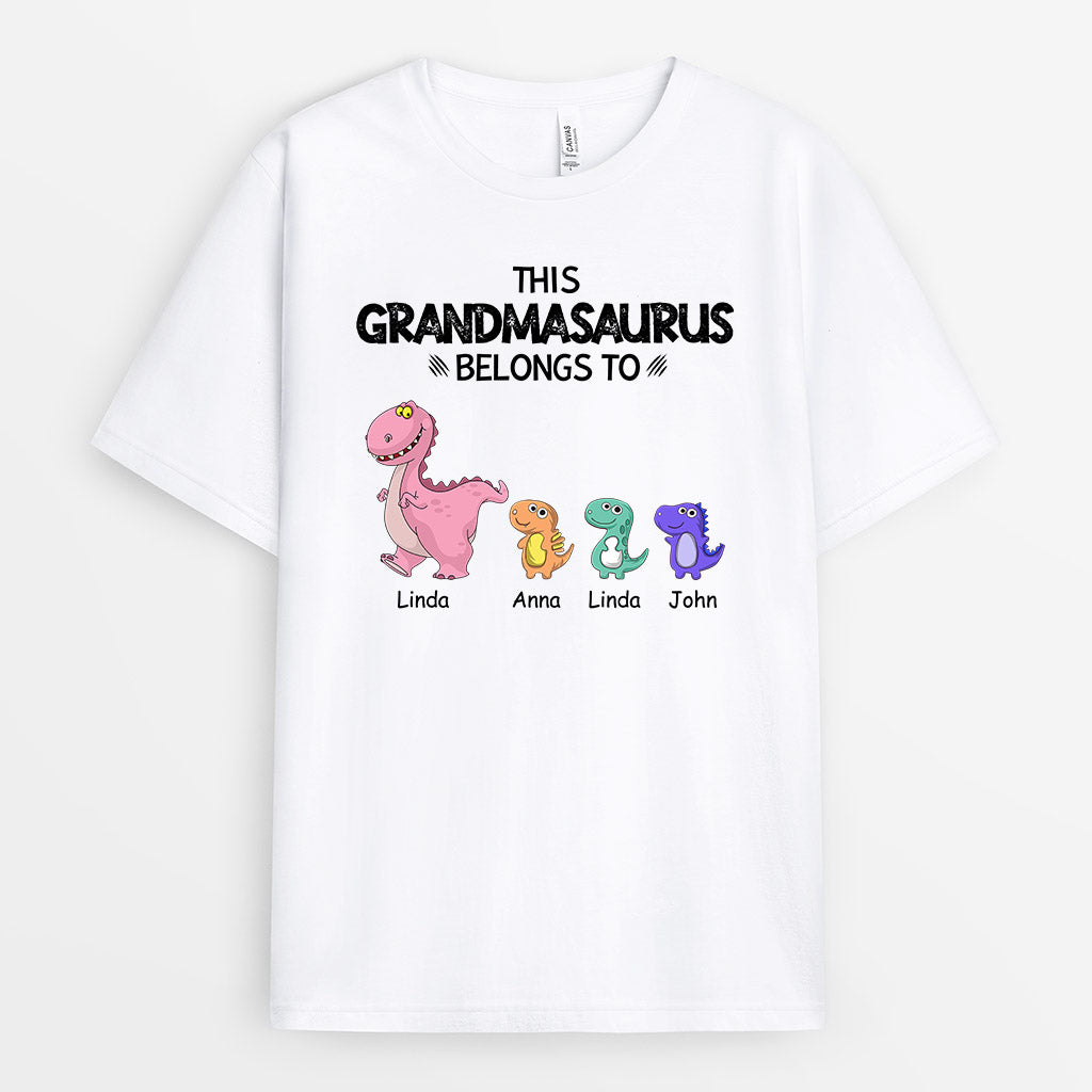 0636AUK1 Personalised T shirts Gifts Dinosaurs Grandma Mum