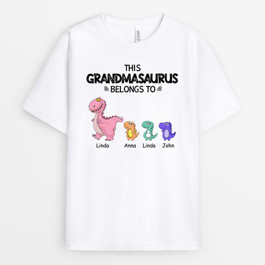 0636AUK1 Personalised T shirts Gifts Dinosaurs Grandma Mum