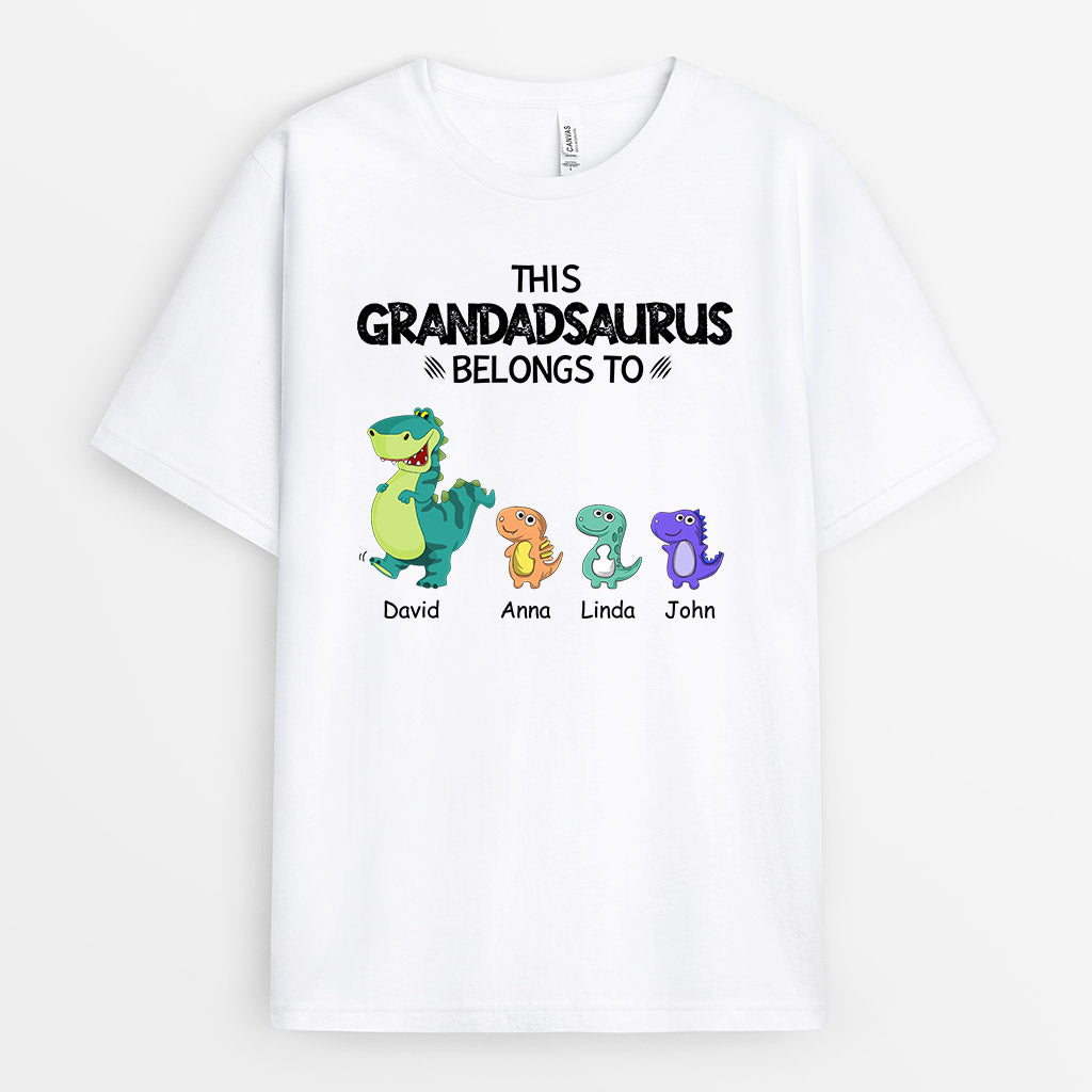 0636AUK1 Personalised T shirts Gifts Dinosaurs Grandpa Dad