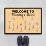 0638DUK2 Personalised Door Mat Gifts Flower Grandma Mum