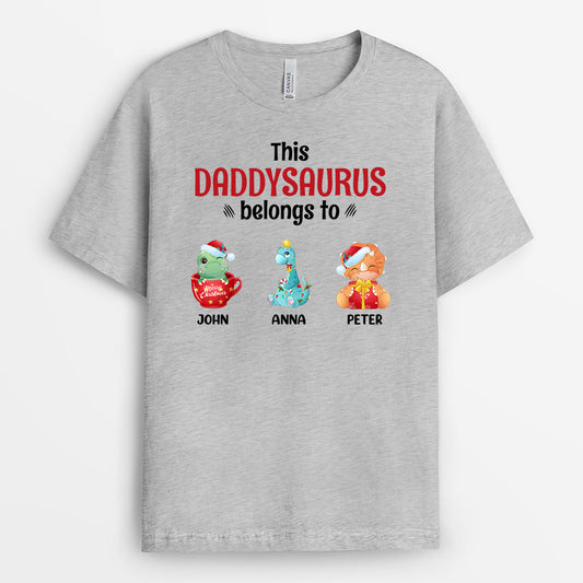 0666Auk2 Personalised T shirts Gifts Dinosaur Grandpa Dad