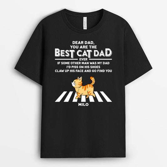 0684AUK2 Personalised T shirts Gifts Walking Cat Cat Lovers