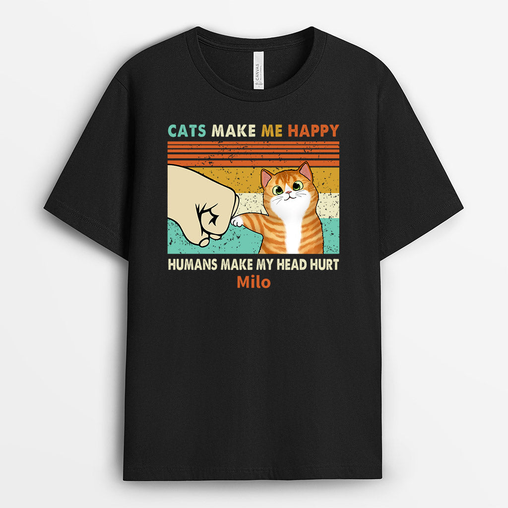 Cats Make Me Happy - Personalised Gifts | T-shirts for Cat Lovers