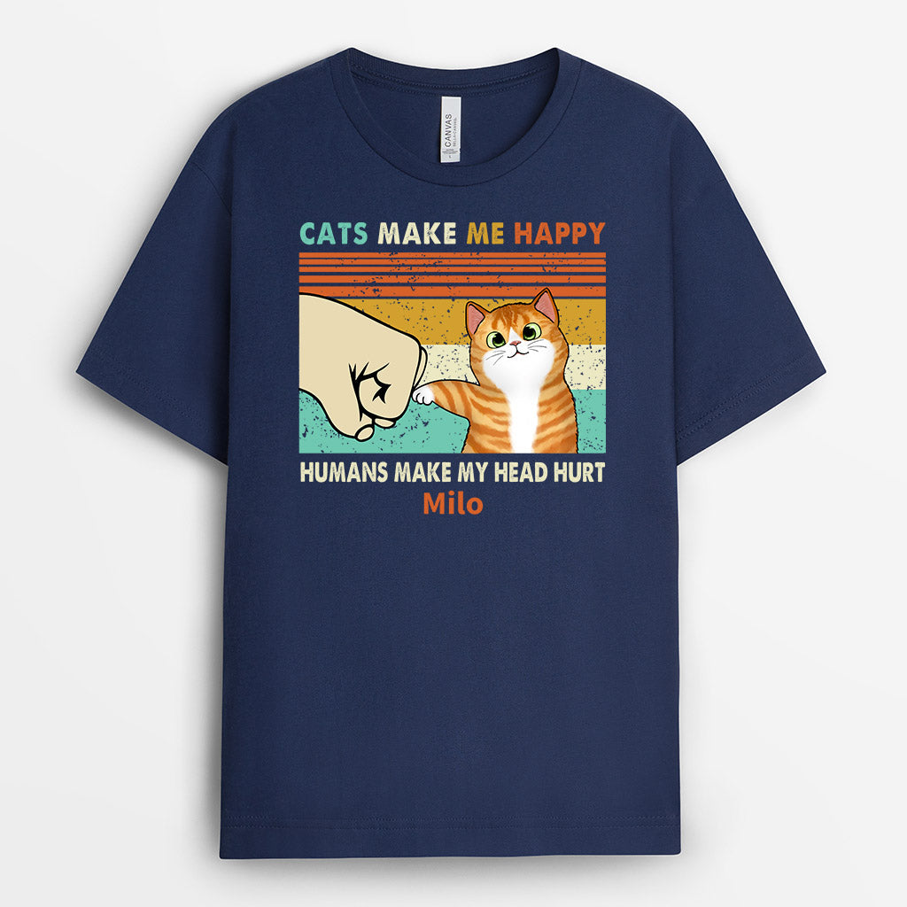 Cats Make Me Happy - Personalised Gifts | T-shirts for Cat Lovers