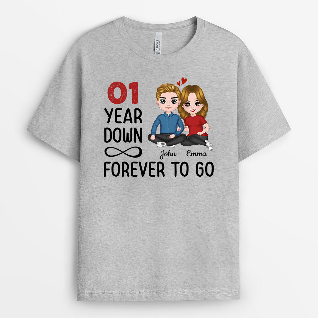 Many Years Down Forever To Go - Personalised Gifts | T-shirts for Couples/Lovers