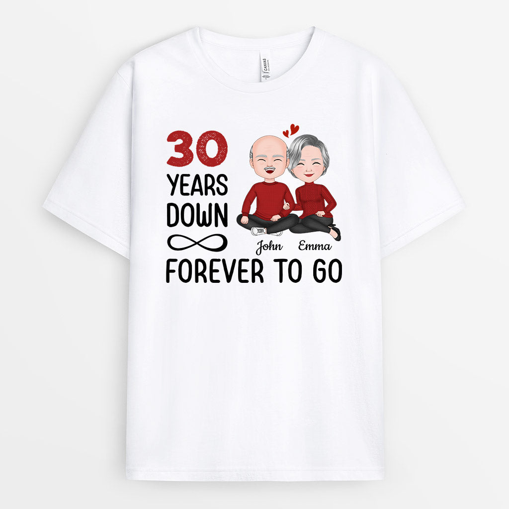 Many Years Down Forever To Go - Personalised Gifts | T-shirts for Couples/Lovers