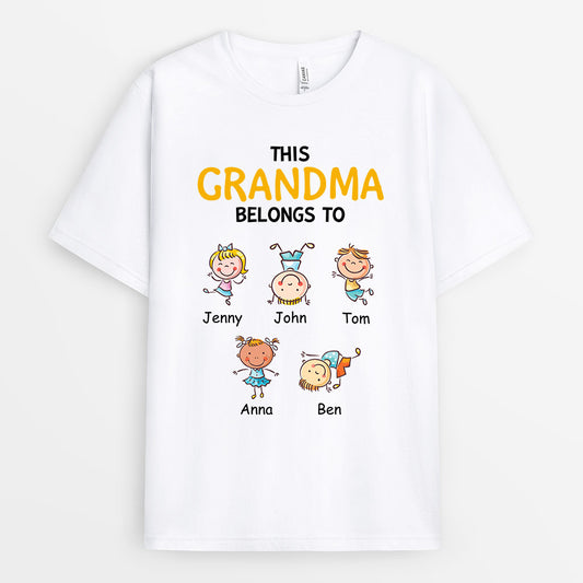 0741Auk2 Personalised T shirt Gifts Grandkids Grandma Mum Mothers Day