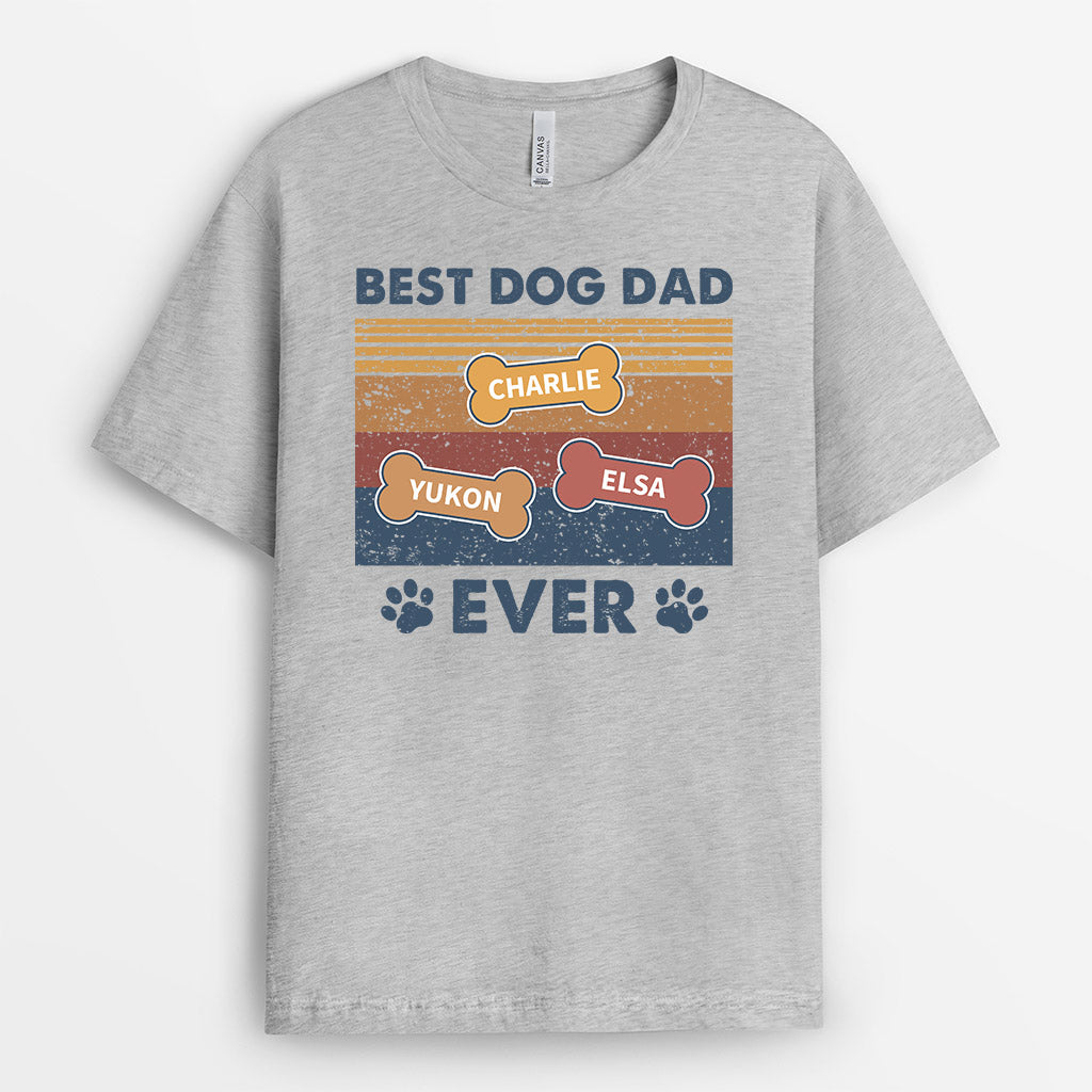 0745Auk1 Personalised T shirts Gifts Bones Dog Lovers Fathers Day