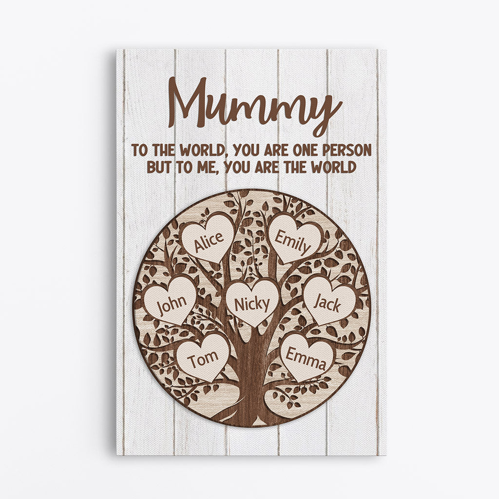 Grandma/Mummy You Are The World - Personalised Gifts | Canvas for Grandma/Mum
