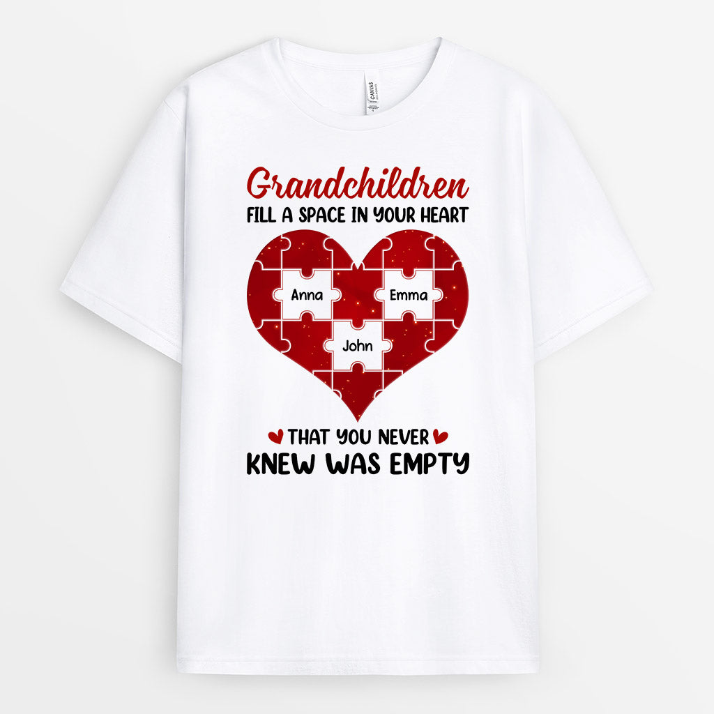 Fill A Space In Heart - Personalised Gifts | T-shirts for Grandma/Grandad