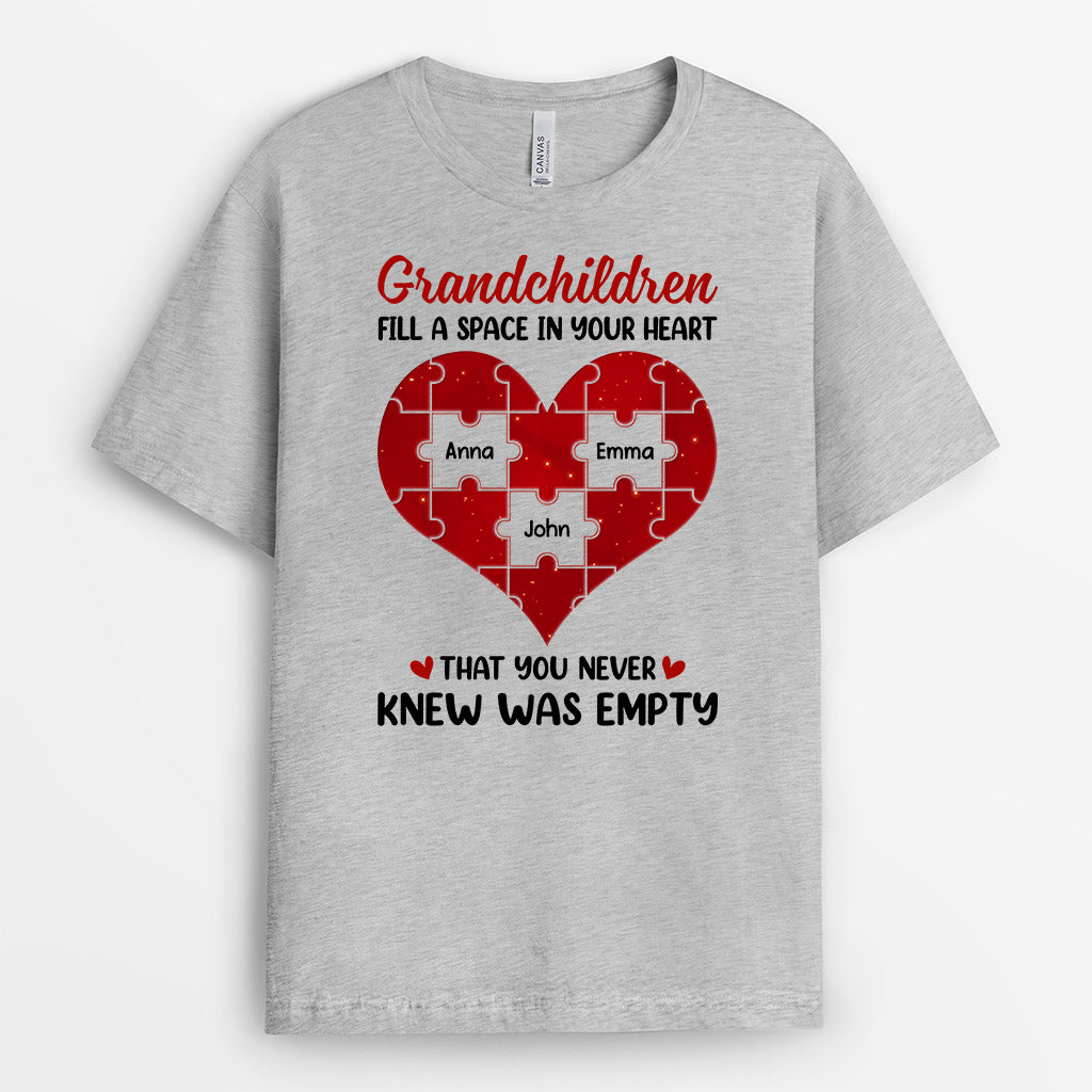 Fill A Space In Heart - Personalised Gifts | T-shirts for Grandma/Grandad