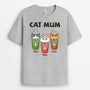 0768AUK1 Personalised T shirts Gifts Capuccino Cat Lovers