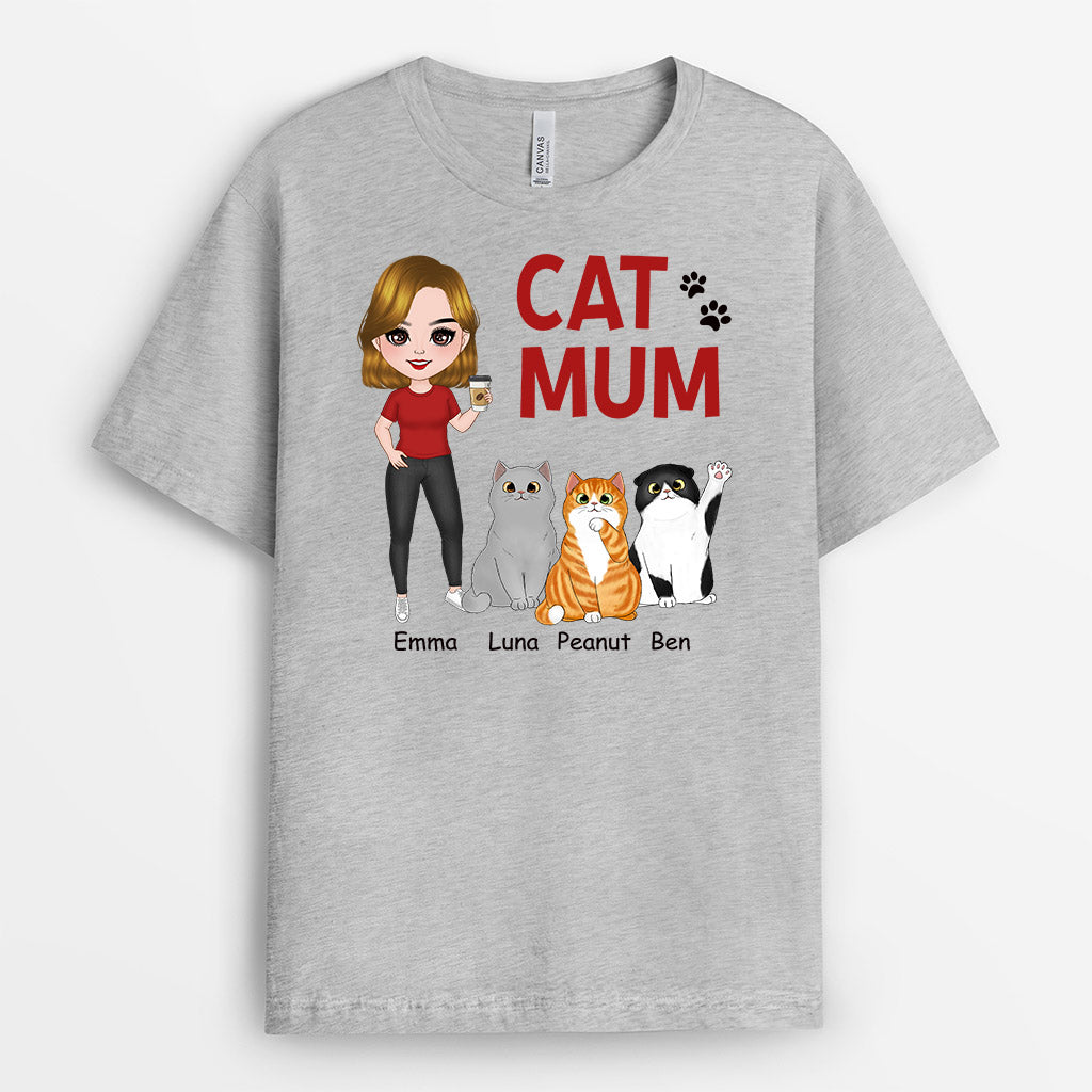 0773AUK1 Personalised T shirts Gifts Cat Cat Lovers