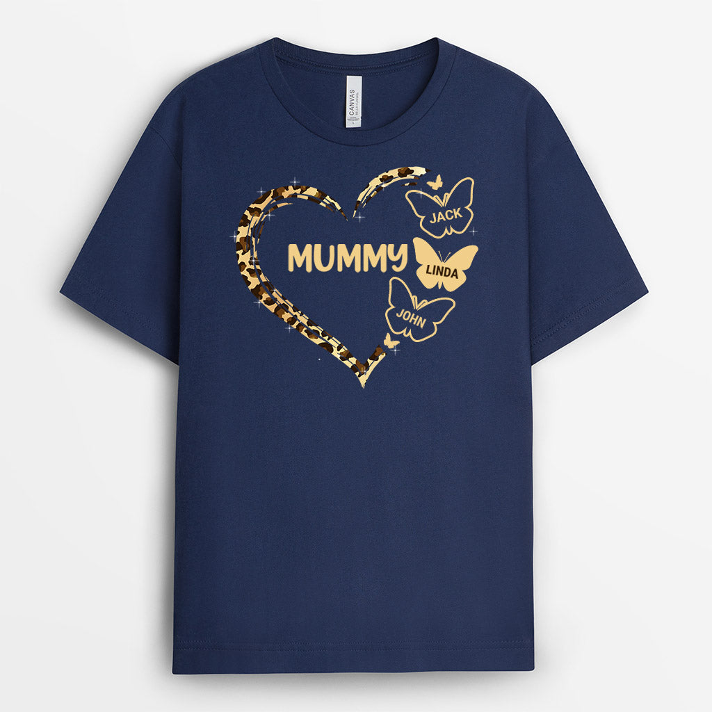 Leopard Grandma/ Mummy Heart - Personalised Gifts | T-shirts for Grandma/Mum