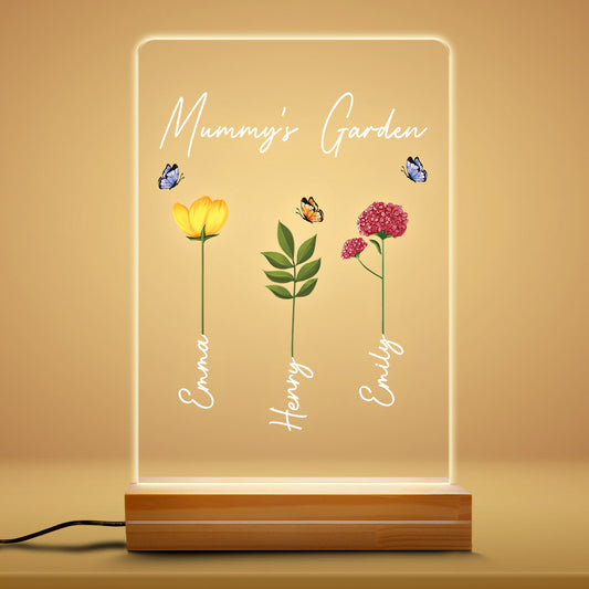 0784LUK1 Personalised 3D LED Light Gifts Flower Grandma Mum