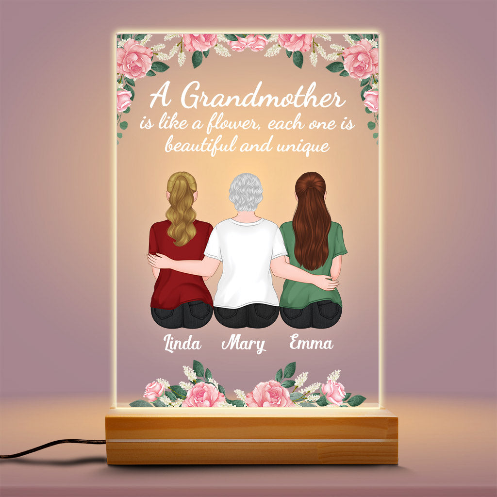 A Mother Is Like A Flower - Personalised Gifts | Night Light for Grandma/Mum