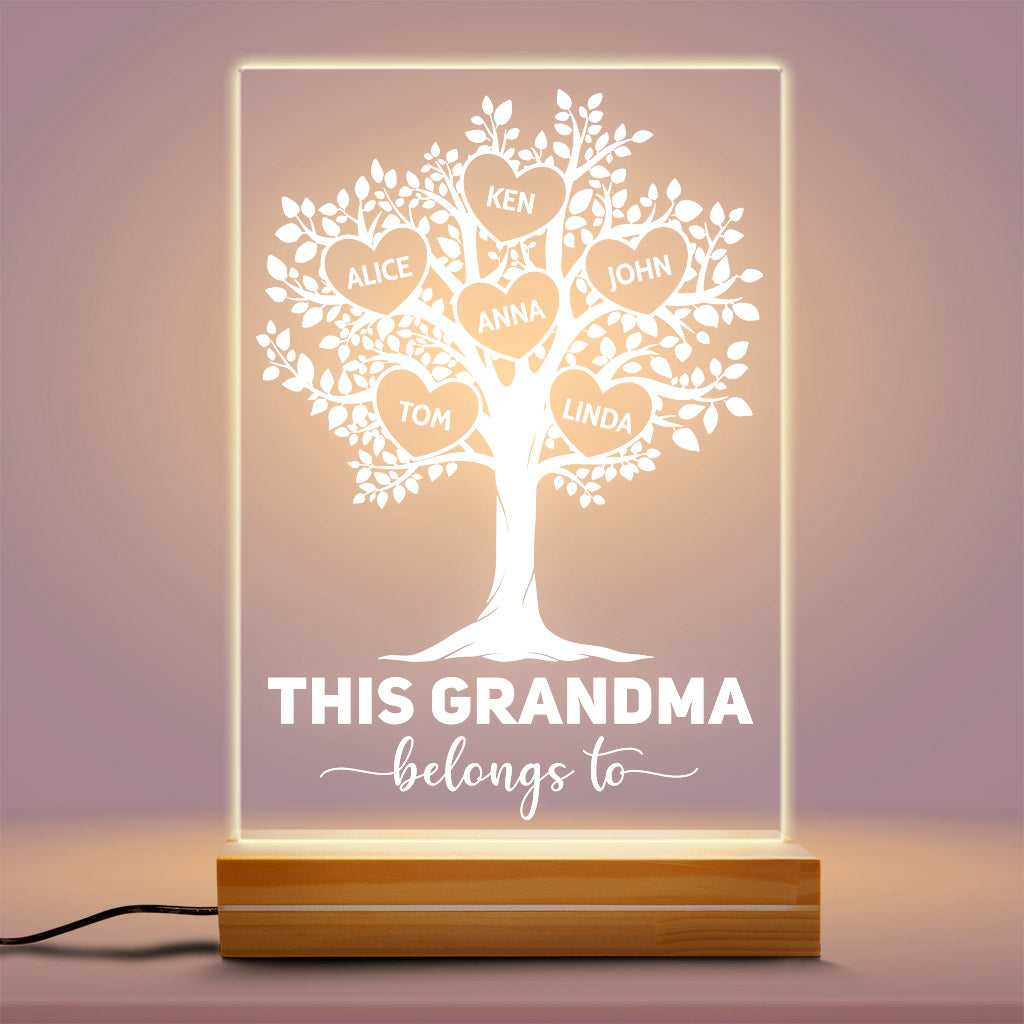 This Grandma/Mummy Belongs To - Personalised Gifts | Night Light for Grandma/Mum