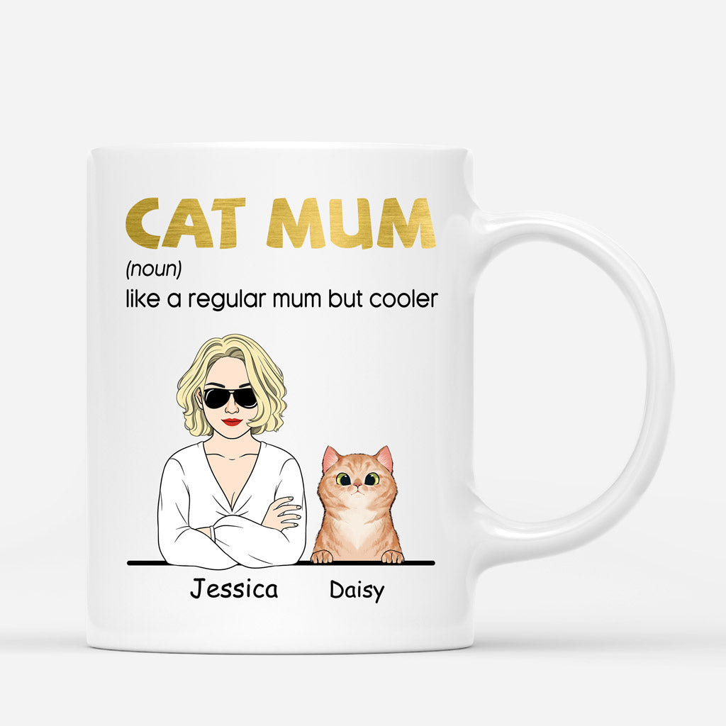 Cat Mum A Regular Mum But Cooler - Personalised Gifts | Mugs for Cat Lovers