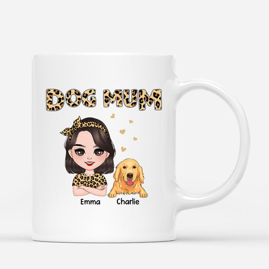 0815MUK1 Personalised Mug Gifts Leopard Dog Lovers