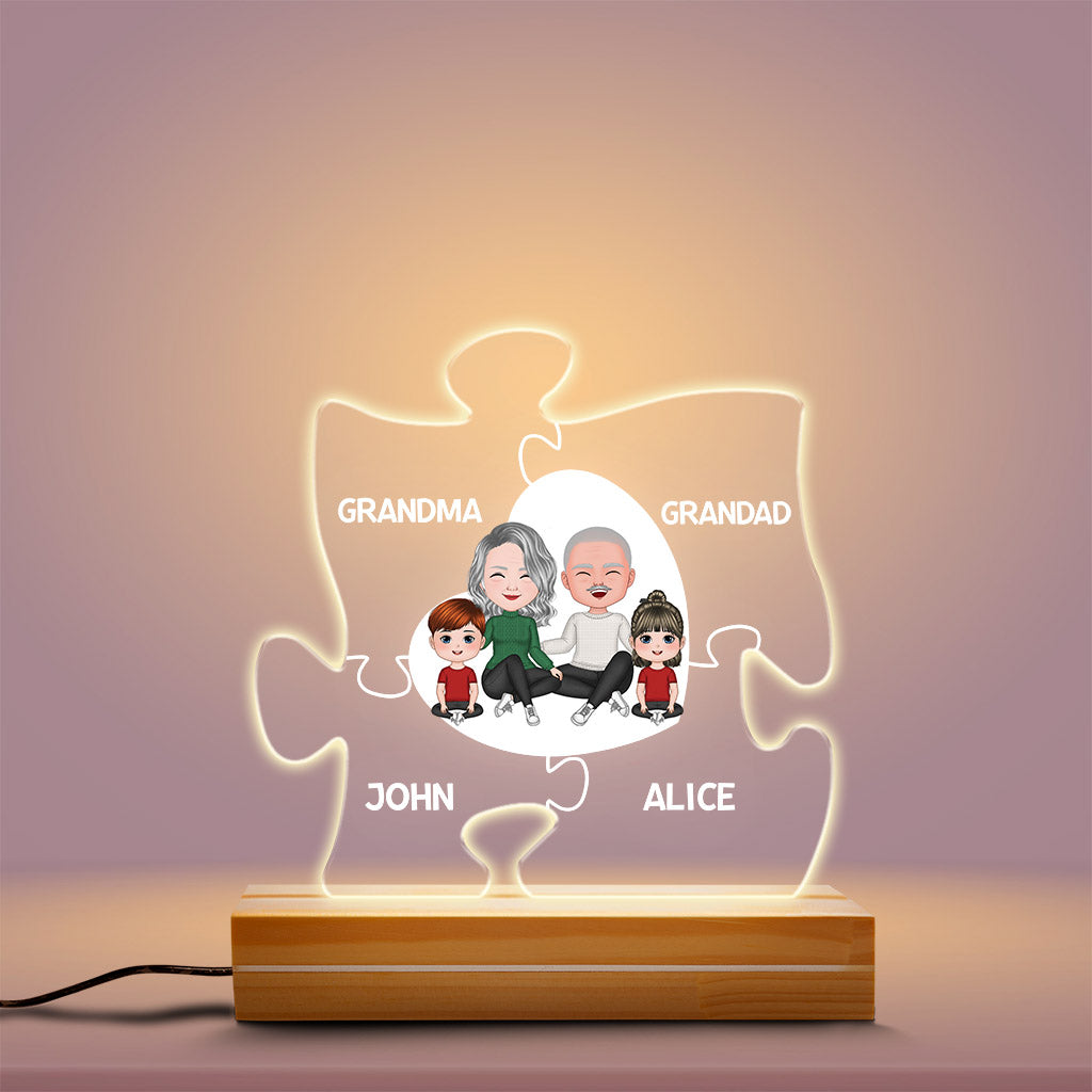Family Puzzle Heart - Personalised Gifts | Night Light for Family