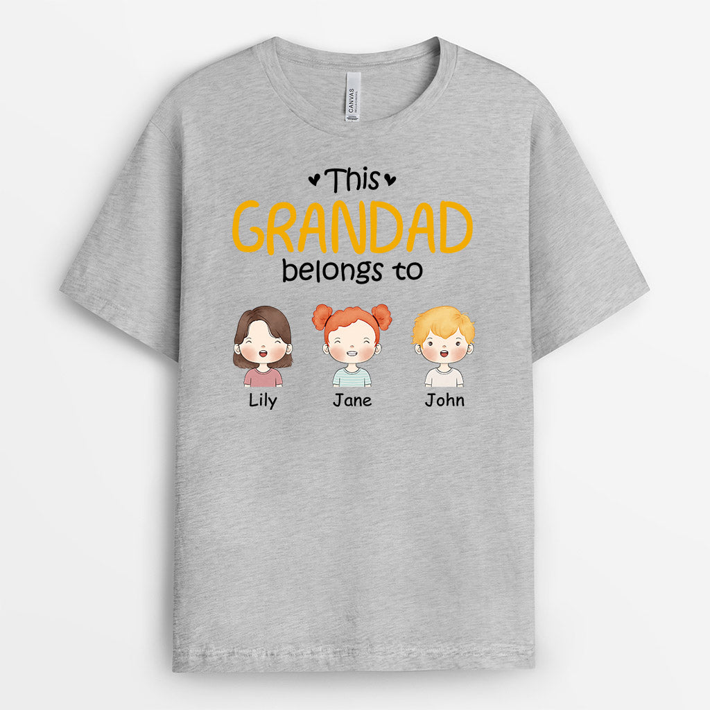 This Daddy/Grandad Belongs To - Personalised Gifts | T-shirts for Grandad/Dad