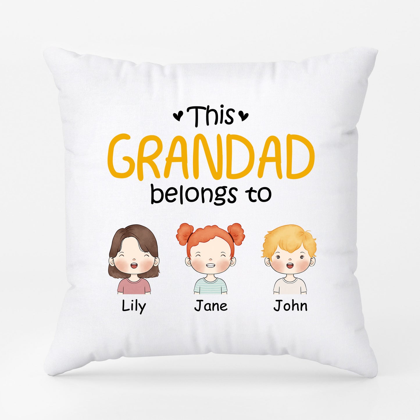 This Daddy/Grandad Belongs To - Personalised Gifts | Pillows for Grandad/Dad