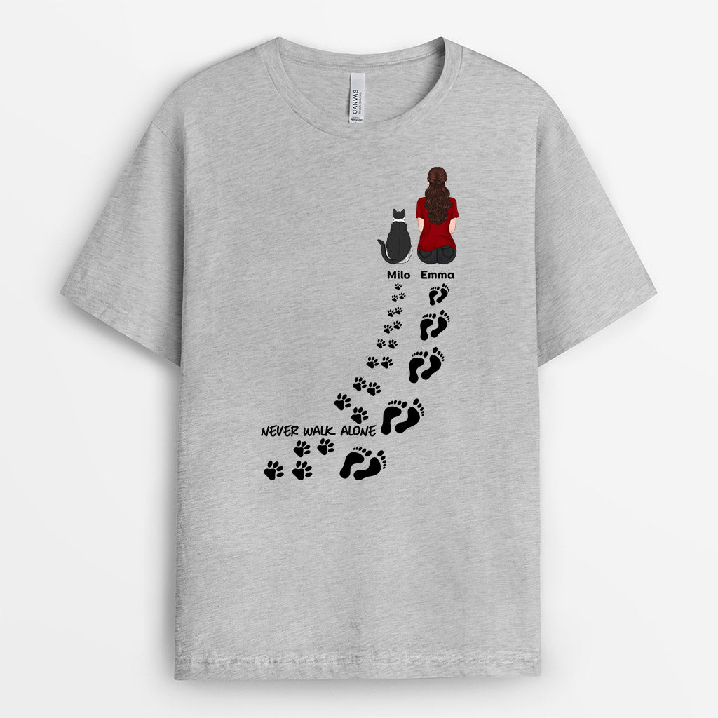 Never Walk Alone - Personalised Gifts | T-shirts for Cat Lovers