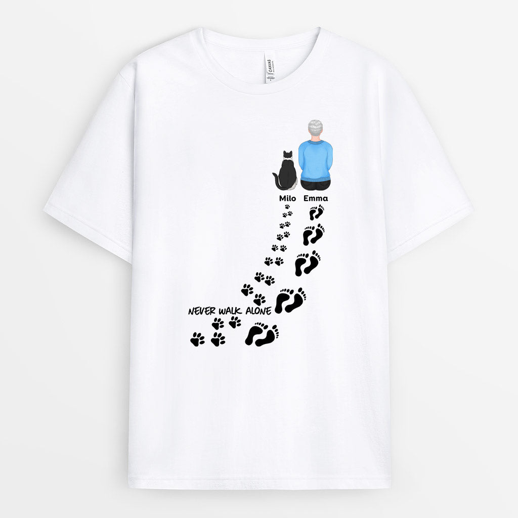 Never Walk Alone - Personalised Gifts | T-shirts for Cat Lovers