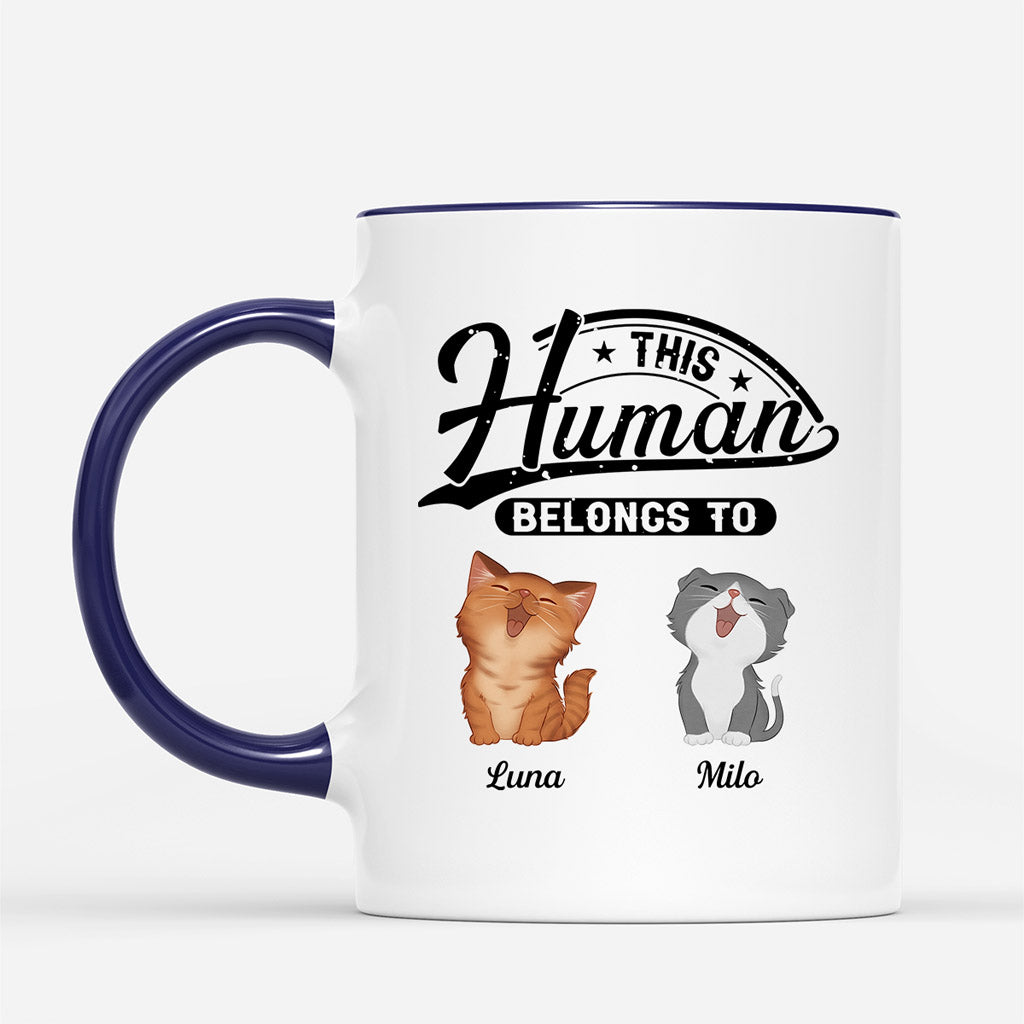 0843MUK2 Personalised Mugs Gifts Walking Cat Lovers