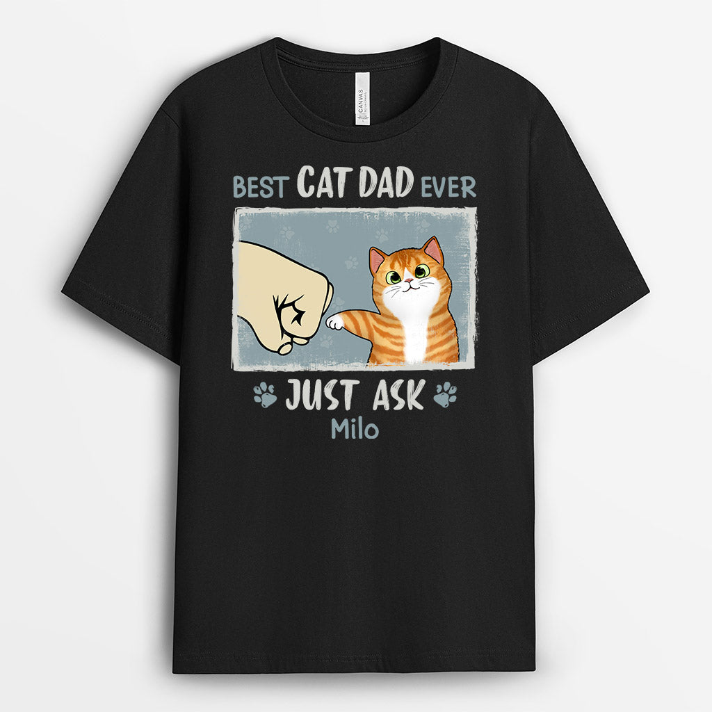 0848AUK1 Personalised T shirts Gifts Fist Bump Cat Lovers