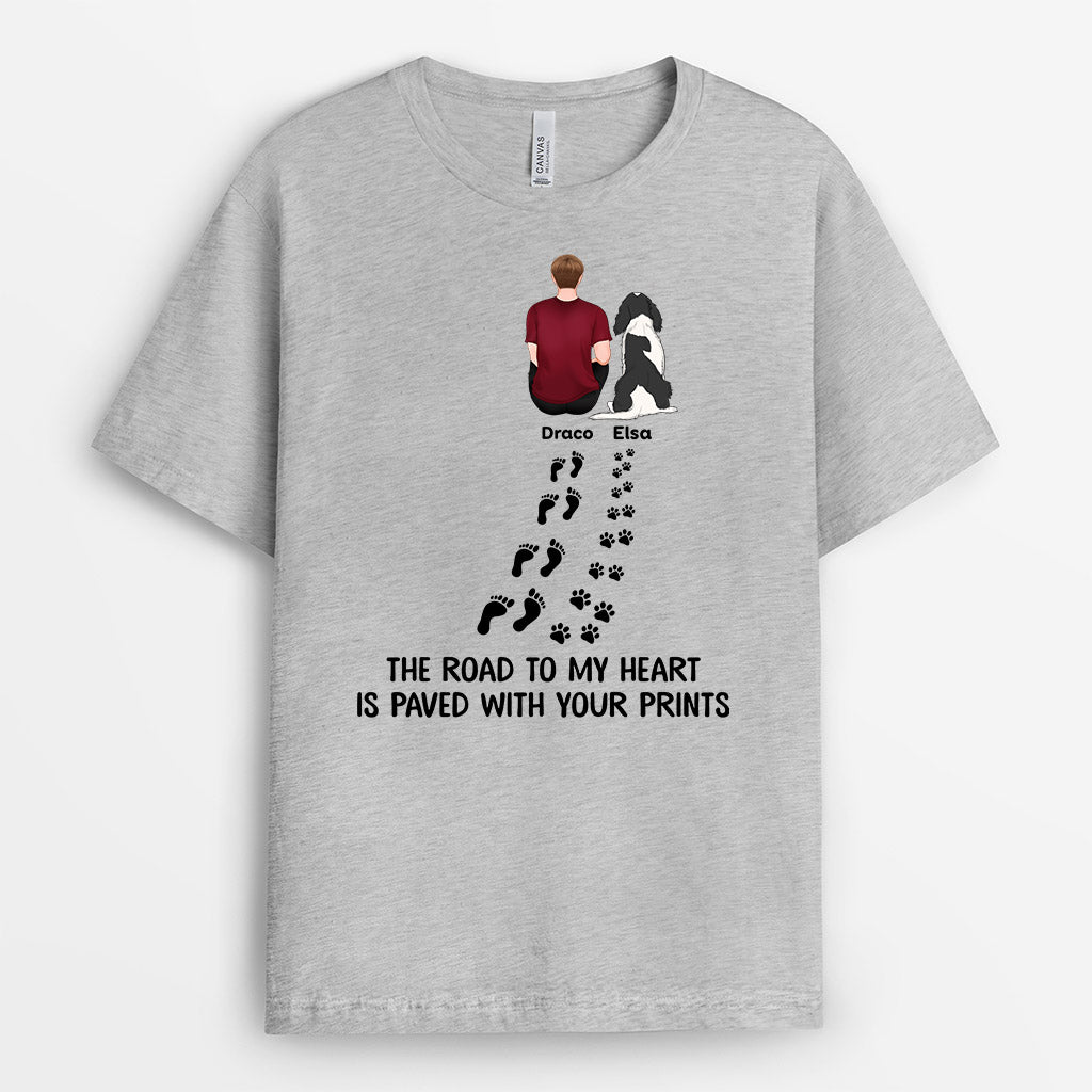 Personalised The Road To My Heart Is Paved With Your Prints T-shirt