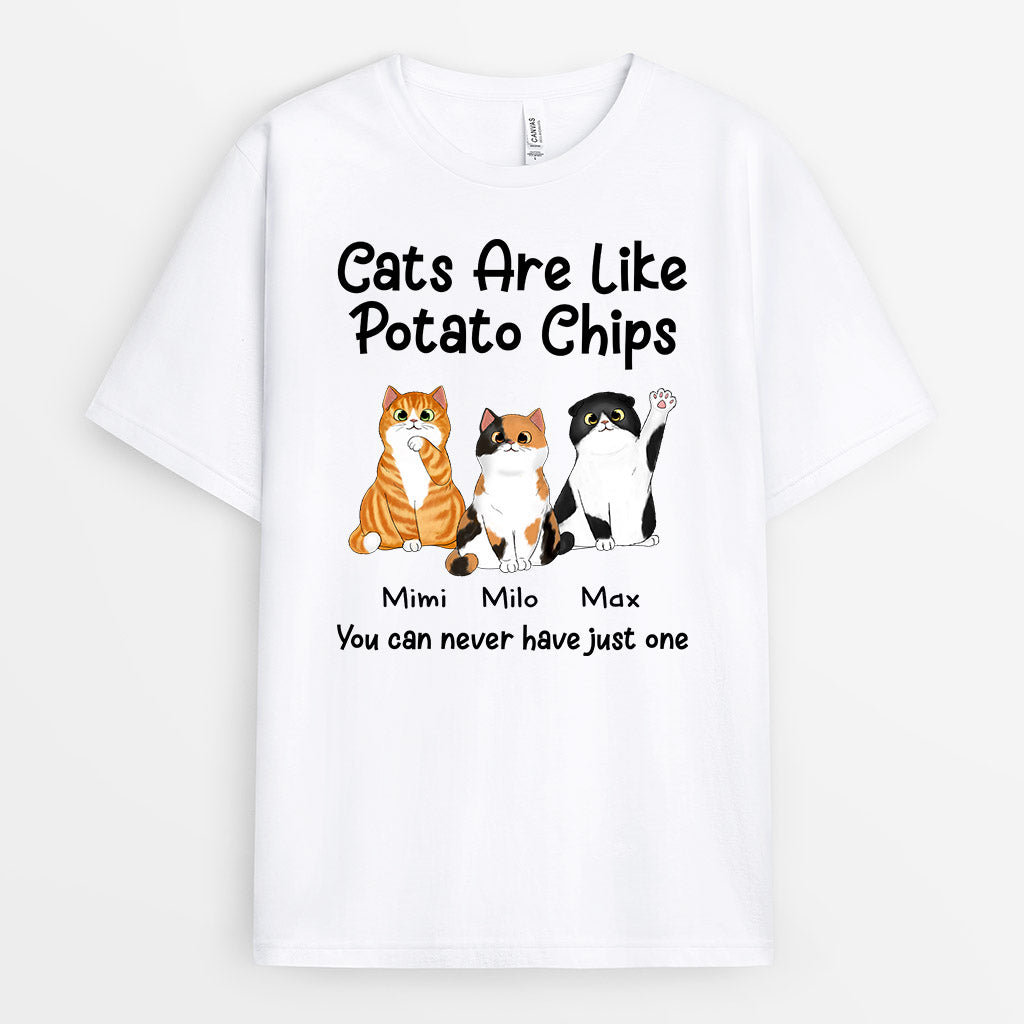 Personalised Cats Are Like Potato Chips T-shirt