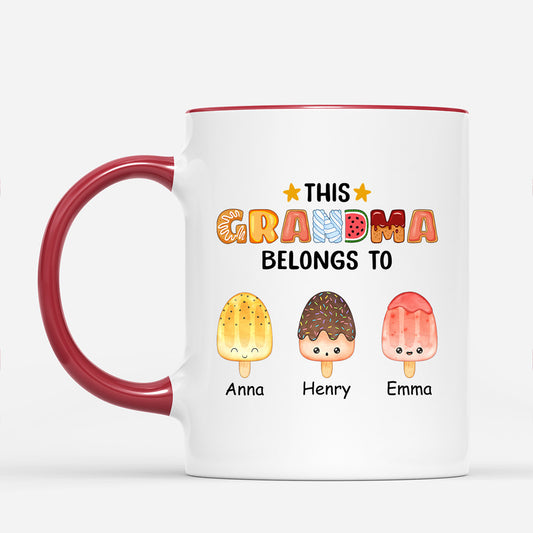 0876MUK2 Personalised Mugs Gifts Ice Cream Grandma Mum