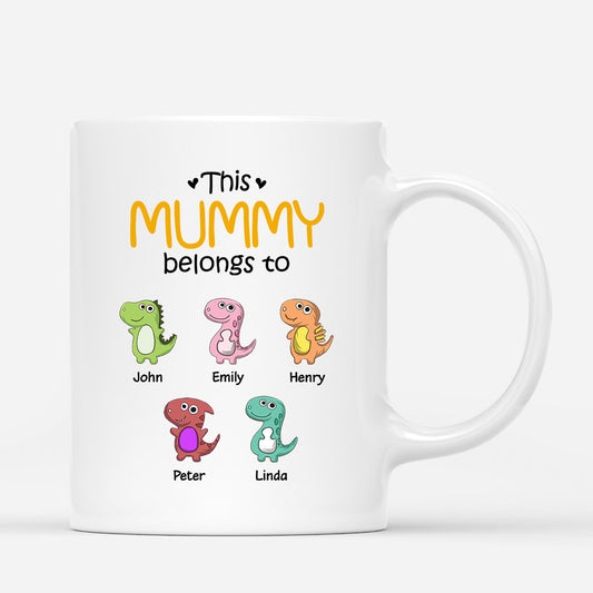 0879MUK1 Personalised Mugs Gifts Dinosaur Grandma Mummy