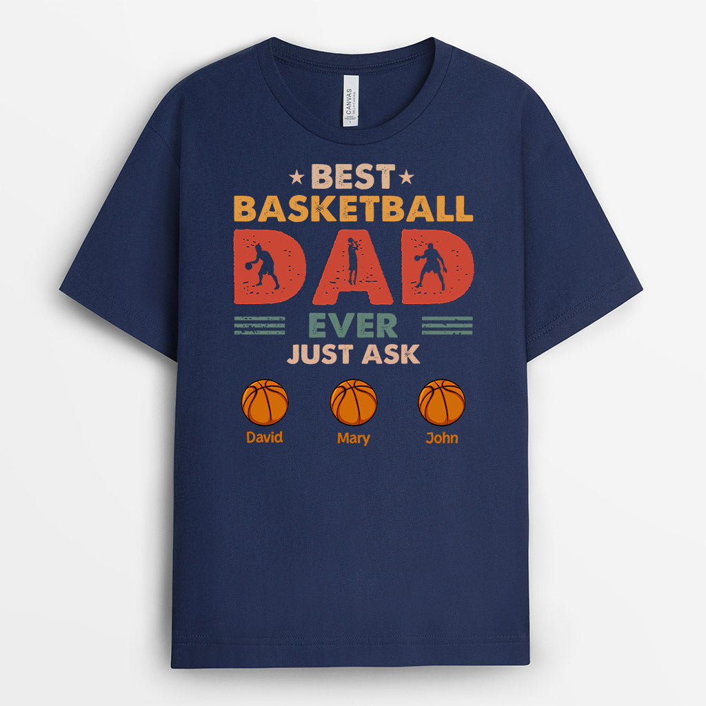 Best Basketball Dad Ever - Personalised Gifts | T-shirts for Grandad/Dad
