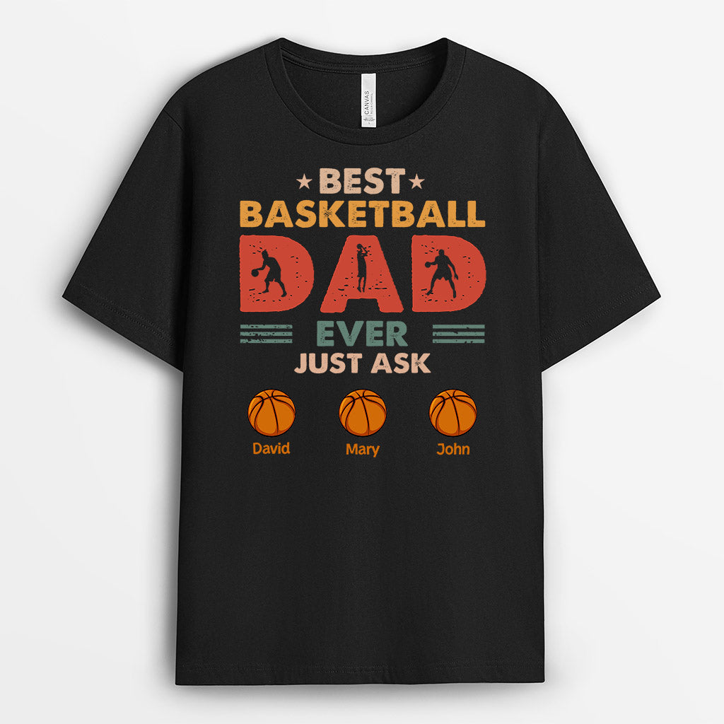 Best Basketball Dad Ever - Personalised Gifts | T-shirts for Grandad/Dad