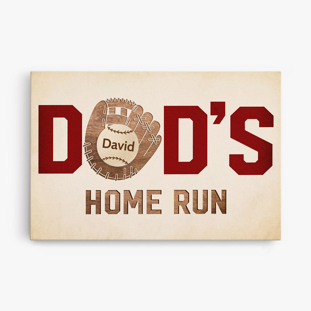 Personalised Dad's Home Run Canvas