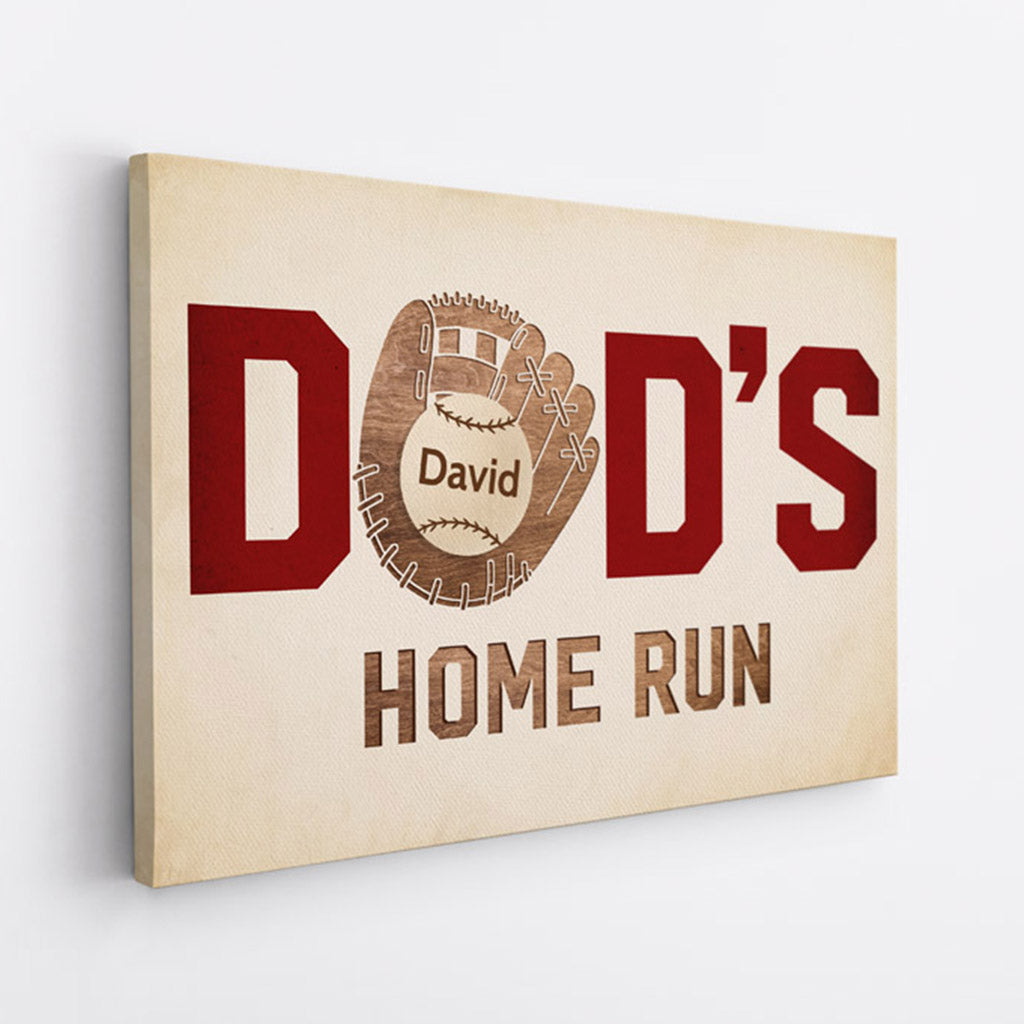 Personalised Dad's Home Run Canvas