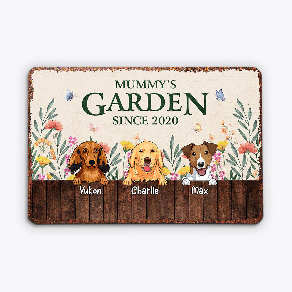 0887EUK1 Personalised Metal Sign Gifts Garden Grandma Mum