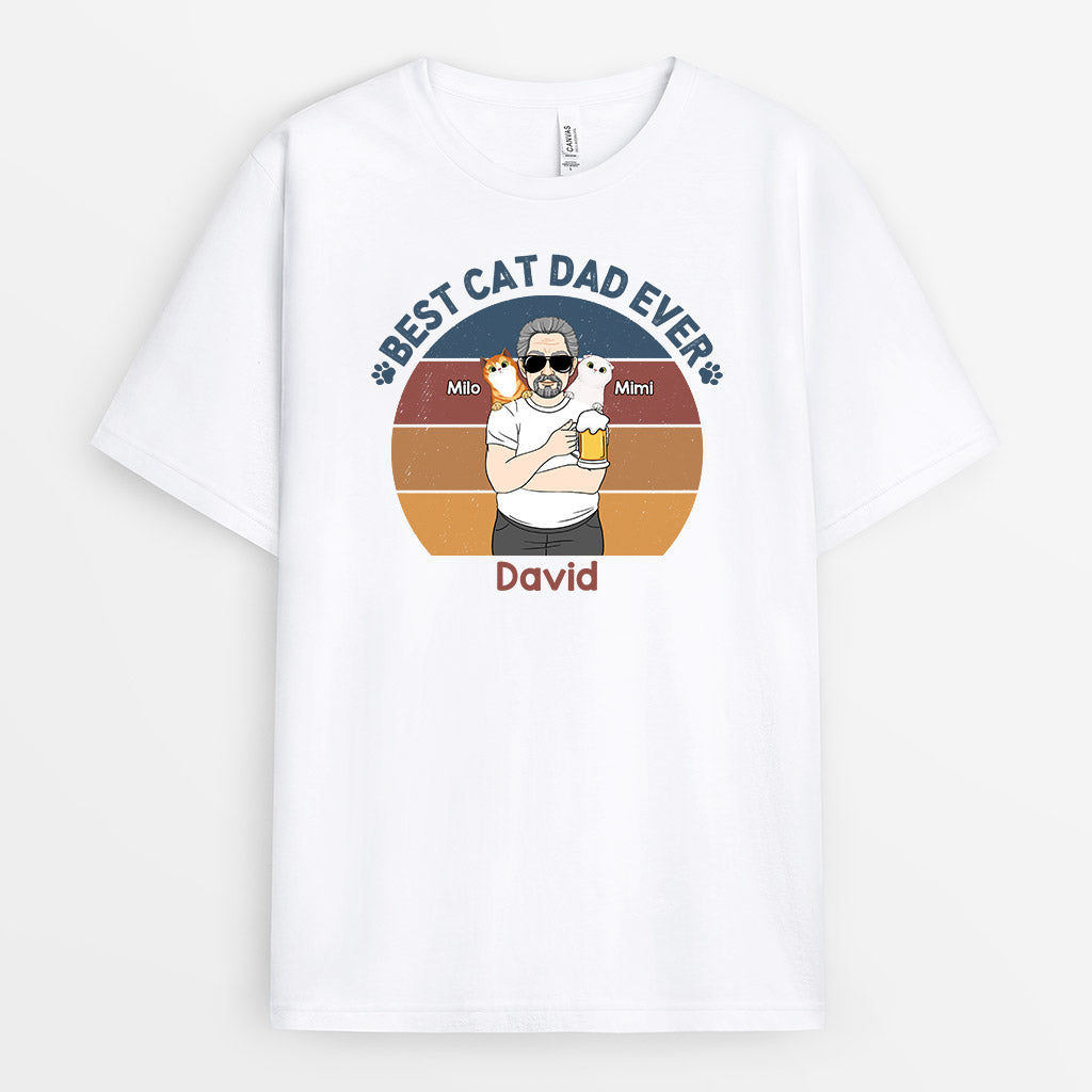Cheers for The Best Cat Dad Ever - Personalised Gifts | T-shirts for Cat Lovers