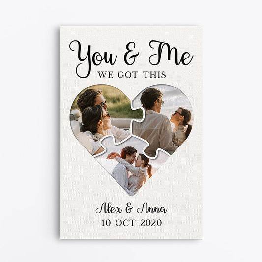 0889CUK1 Personalised Canvas Gifts Beach Couple