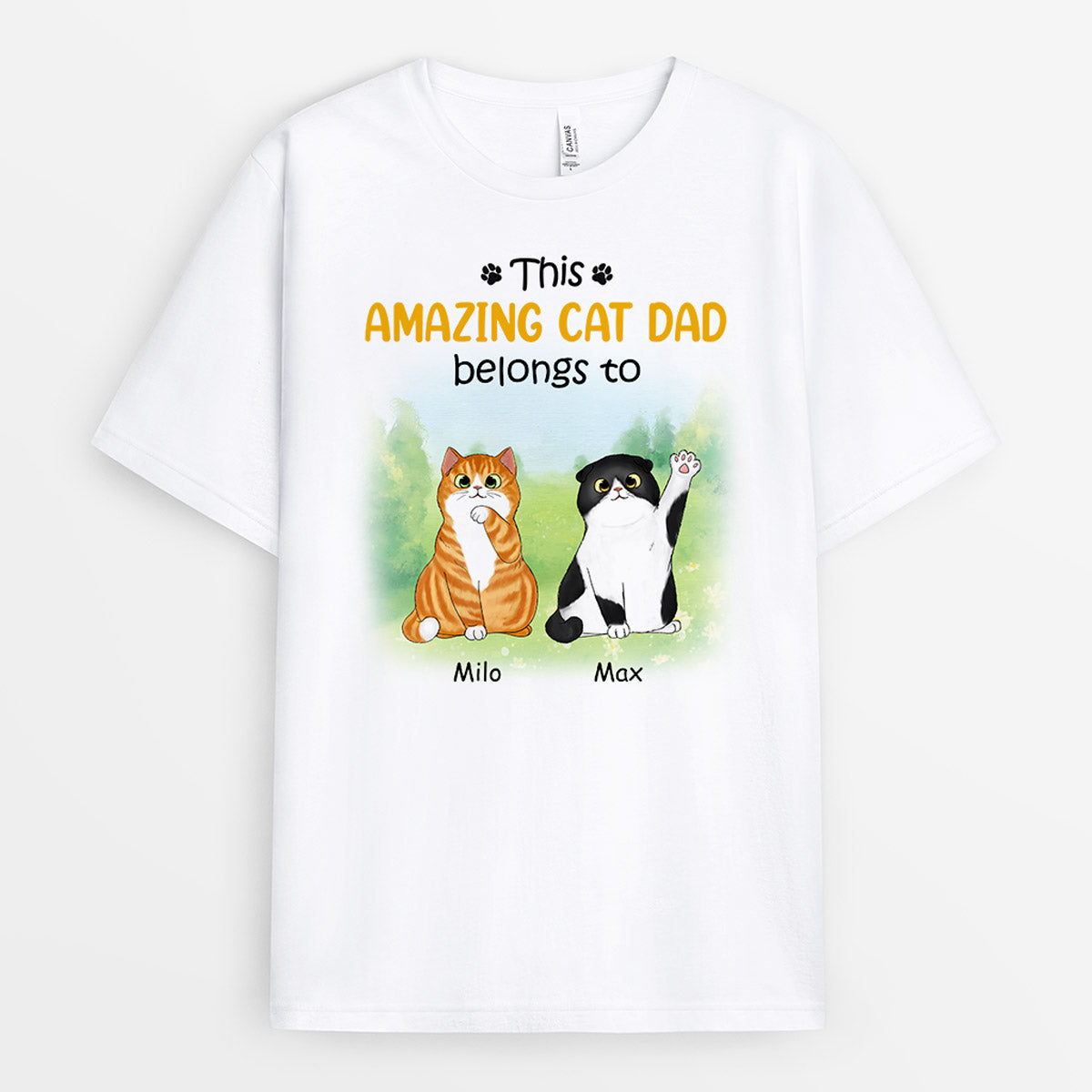 This Amazing Cat Dad Belongs To - Personalised Gifts | T-shirts for Cat Lovers