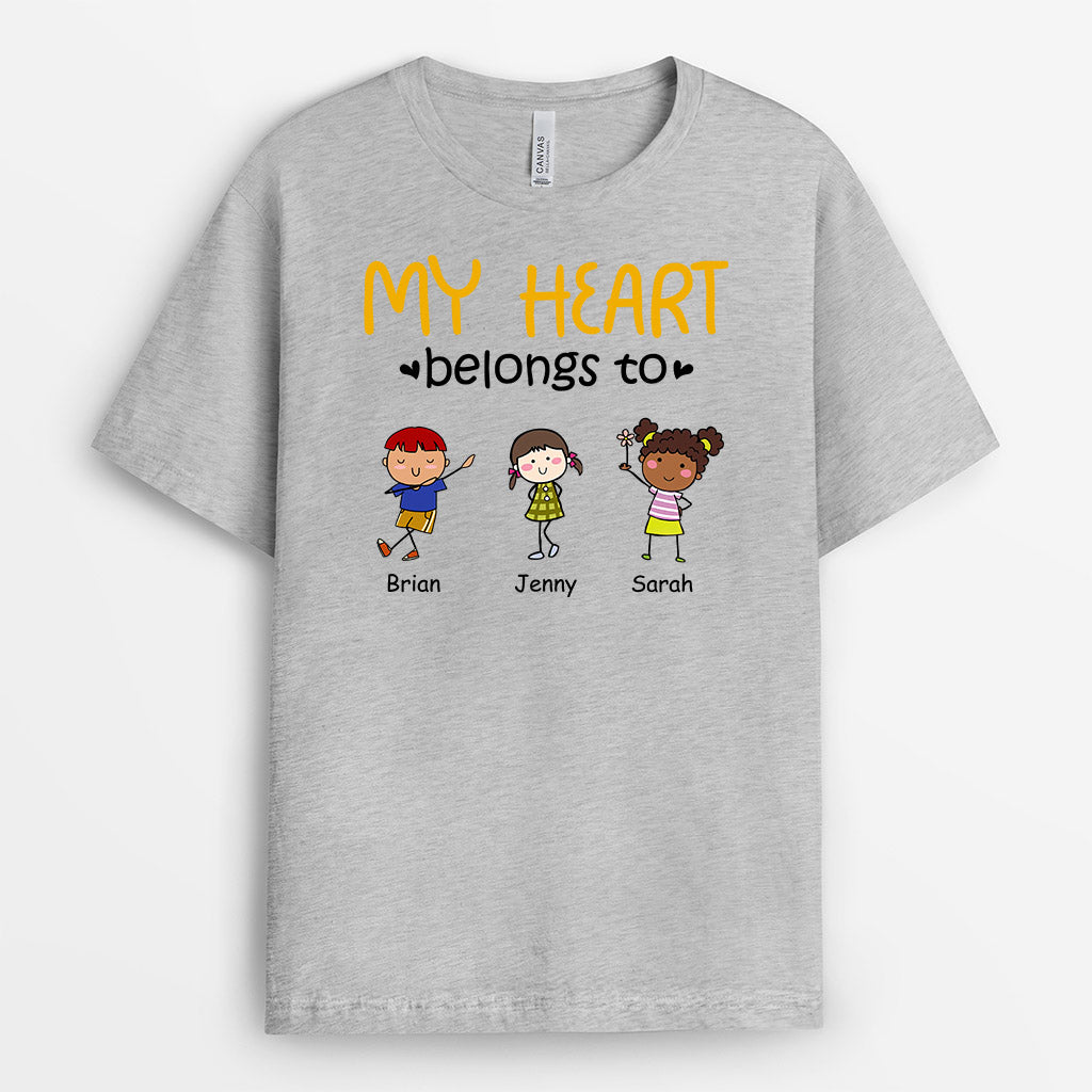 Heart Belongs To - Personalised Gifts | T-shirts for Mum/Dad