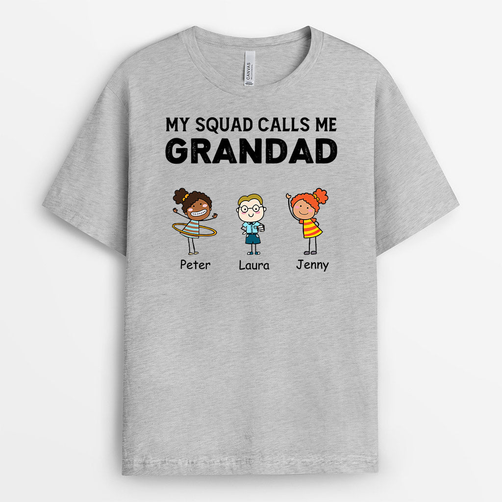 Kid Squad Calls Me Grandad/Dad - Personalised Gifts | T-shirts for Grandad/Dad