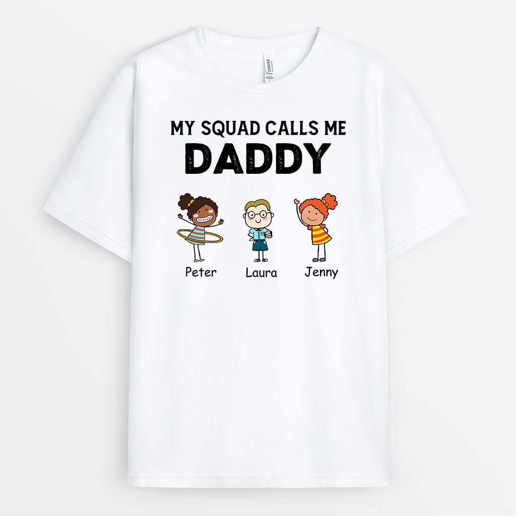 Kid Squad Calls Me Grandad/Dad - Personalised Gifts | T-shirts for Grandad/Dad